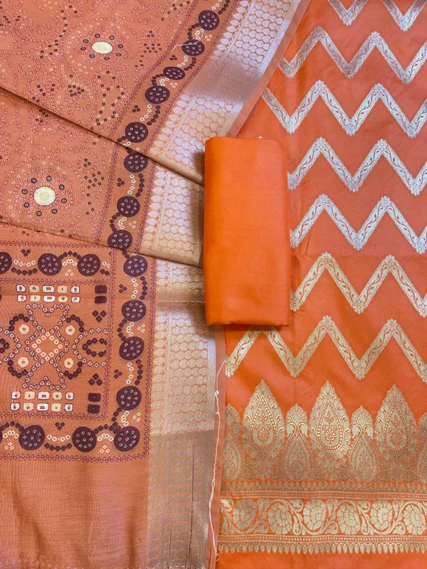 Orange_Katan_Silk_Zari_Zig-Zag_with_Cotton_Print_Dupatta_Banarasi_3_pcs_Suit_Set_1500AJ_KCP14