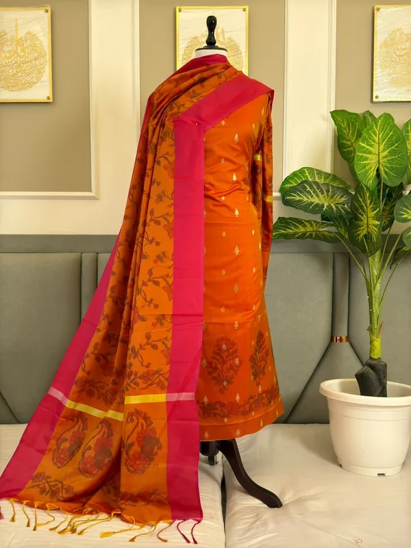 Coral_Orange_Silk_Zari_Tye_Dye_Booti_Banarasi_Suit_With_Tye_Dye_Jaal_Dupatta_125Pnj_Std4