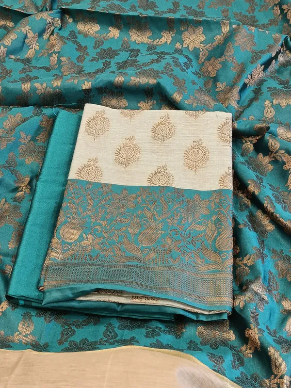 Light_seagreen_Cotton_Floral_Zari_Booti_with_Contrast_Seagreen_Silk_Border_Banarasi_Suit_525IM_CTN9