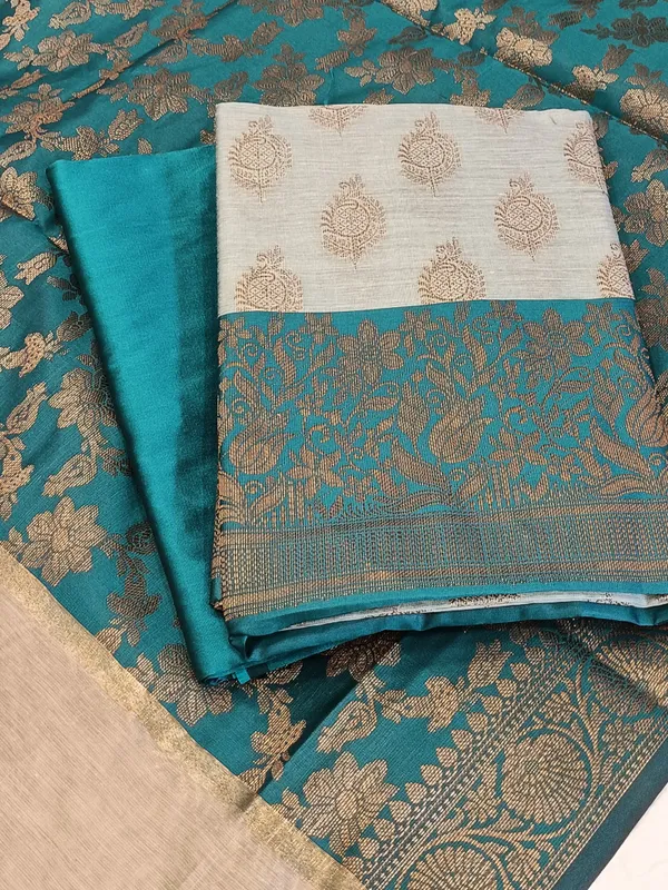 Light_seagreen_Cotton_Floral_Zari_Booti_with_Contrast_Seagreen_Silk_Border_Banarasi_Suit_525IM_CTN9