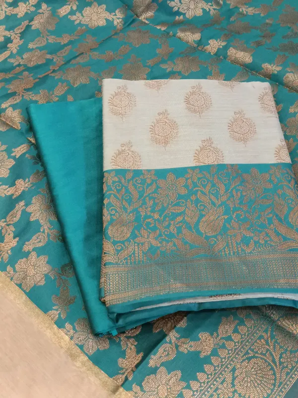 Light_seagreen_Cotton_Floral_Zari_Booti_with_Contrast_Seagreen_Silk_Border_Banarasi_Suit_525IM_CTN9
