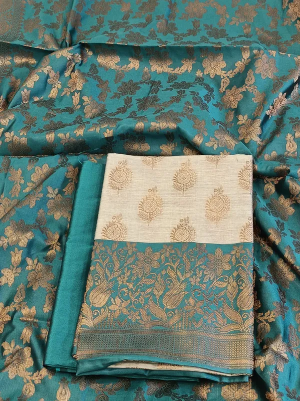 Light_seagreen_Cotton_Floral_Zari_Booti_with_Contrast_Seagreen_Silk_Border_Banarasi_Suit_525IM_CTN9
