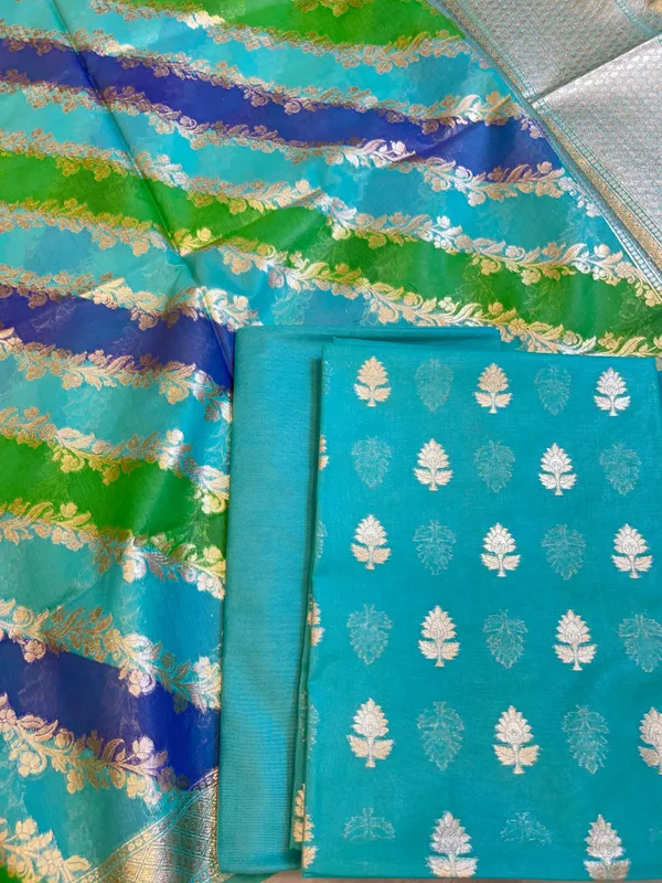 Seagreen_Pure_Cotton_Lorex_weave_Zari_Booti_Banarasi_Suit_1300IM_PCL8