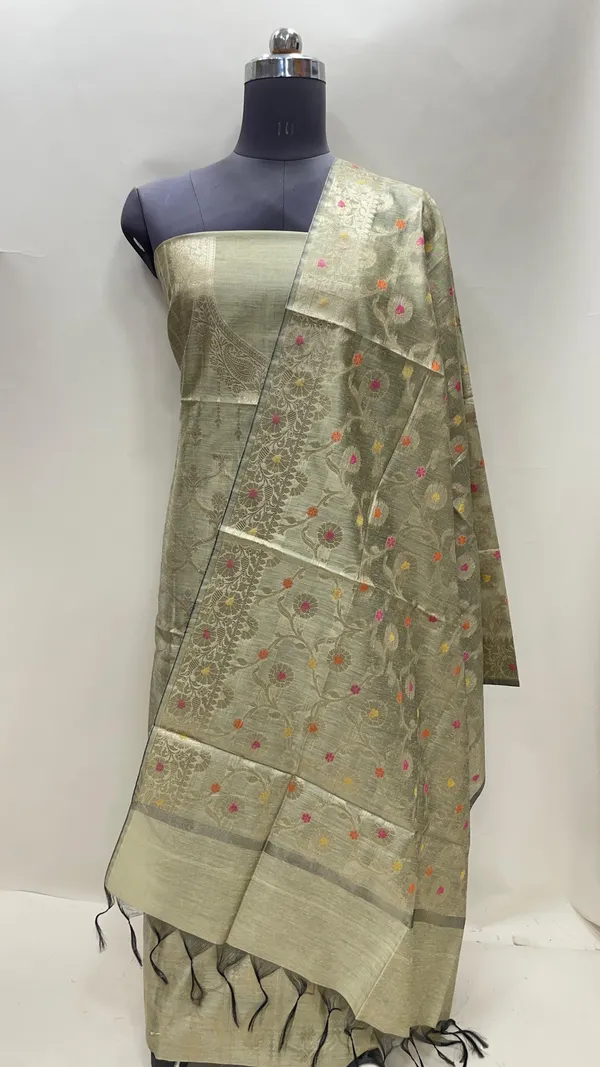 Humairah_Pistachio_Cotton_Necklace_Floral_Stripe_Zari_Jaal_3_pcs_Suit_set_with_Plain_Bottom_and_Alfi_Zari_Mina_Jaal_Pistachio_Green_Dupatta