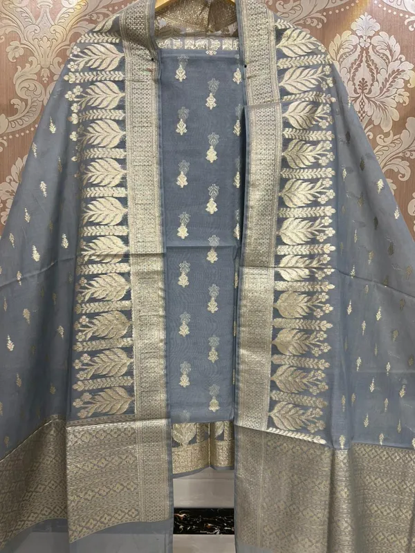 Grey_Chanderi_Lorex_weave_Zari_Booti_Banarasi_Suit_with_Chunri_Booti_Dupatta_1350ASG_CHL1