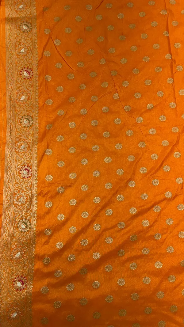 Humairah_Presents_Brown_Dupion_Silk_Floral_Mina_Zari_Jaal_with_Contrast_Mustard_Paithani_Mina_Zari_Pallu_Zari_Border_and_Mustard_Blouse