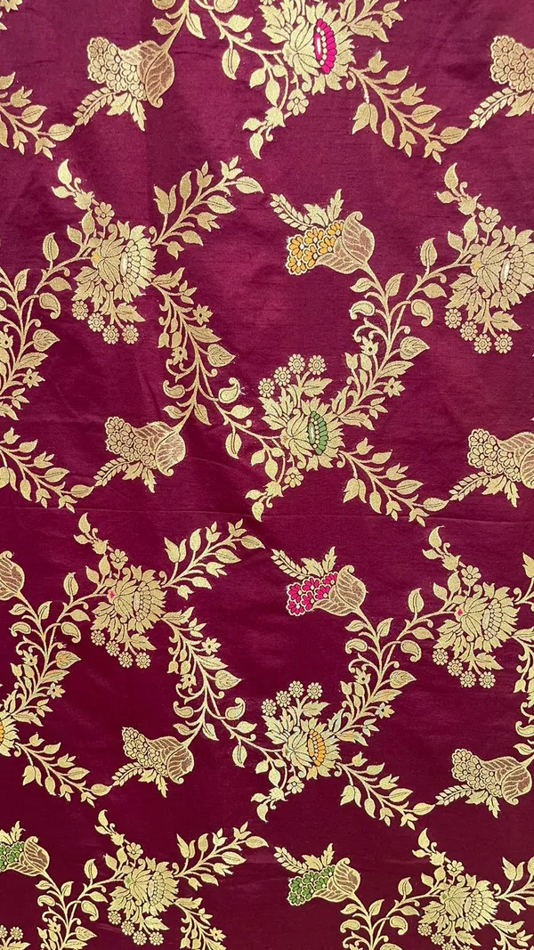Humairah_Presents_Brown_Dupion_Silk_Floral_Mina_Zari_Jaal_with_Contrast_Mustard_Paithani_Mina_Zari_Pallu_Zari_Border_and_Mustard_Blouse