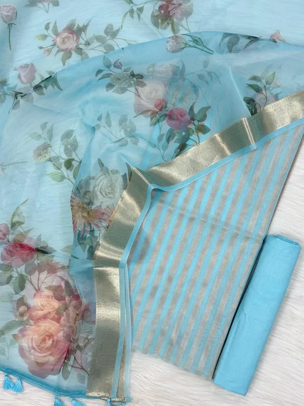 Sky_Blue_Floral_Organza_Banarasi_Suit_with_Golden_Zari_Stripe_Top_&_Digital_Printed_Dupatta_900SKL_PMD3