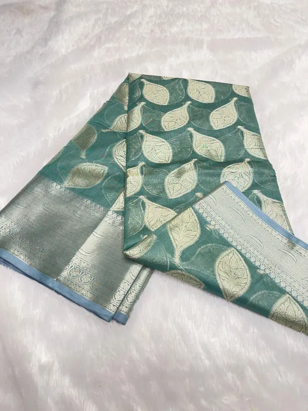 Sea_Green_Cotton_Leaf_Water_Zari_Booti_Banarasi_Saree_JVC_9