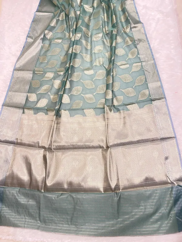 Sea_Green_Cotton_Leaf_Water_Zari_Booti_Banarasi_Saree_JVC_9