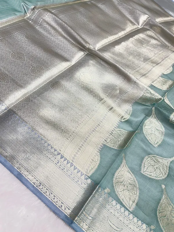 Sea_Green_Cotton_Leaf_Water_Zari_Booti_Banarasi_Saree_JVC_9