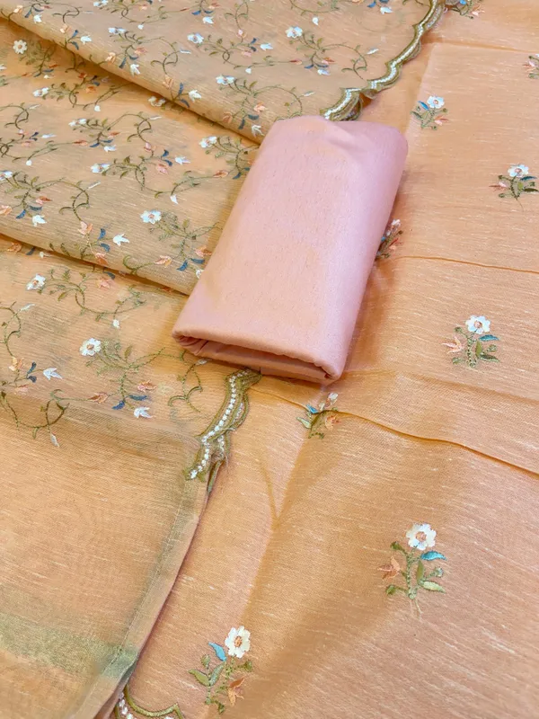 Peach_Linen_Silk_Resham_Booti_Banarasi_Suit_with_Embroidery_Dupatta_11SKL_LNEM3