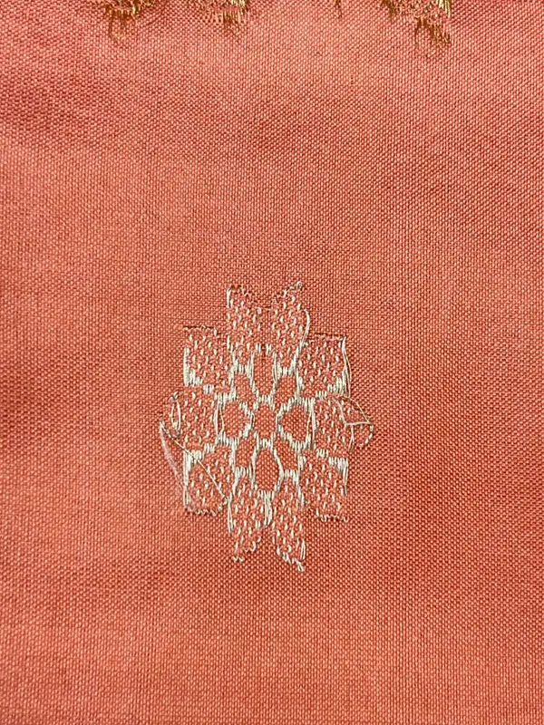 Pure_Handloom_Peach_Katan_Silk_Gold_and_Silver_Zari_Aada_Stripe_Kadhwa_Banarasi_3_pcs_Suit_Set