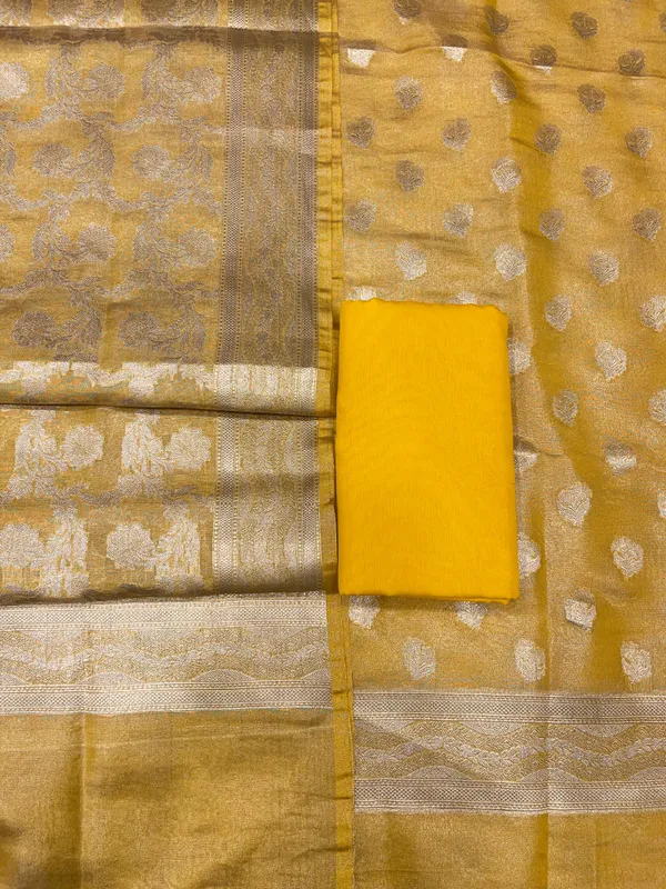 Puresilk_Handloom_Yellow_Tissue_Silk_Banarasi_3_pcs_Suit_Set_RHN_TSU4