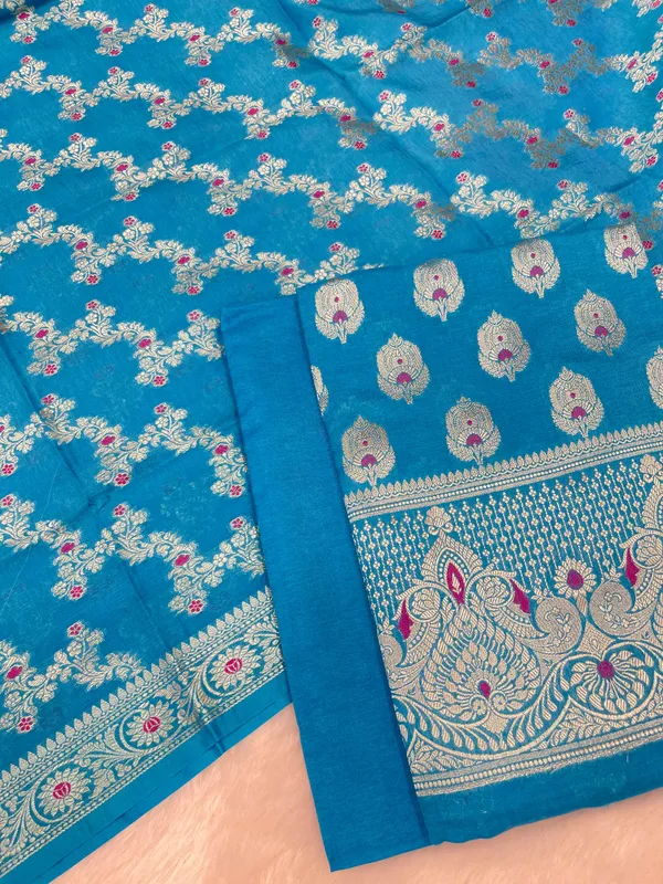 Puresilk_Handloom_Blue_Viscose_Silk_Banarasi_3_pcs_Suit_Set_RHN_VS9