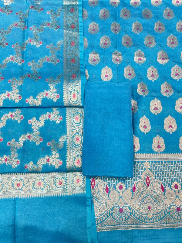 Puresilk_Handloom_Blue_Viscose_Silk_Banarasi_3_pcs_Suit_Set_RHN_VS9