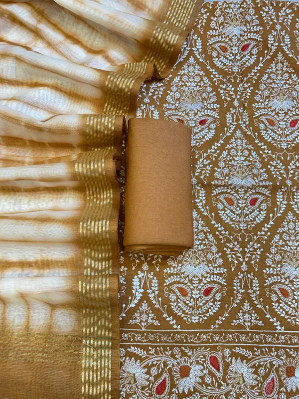 Brown_Pure_Mercerised_Cotton_Embroidery_Banarasi_3_pcs_Suit_Set_1200SKL_CE1