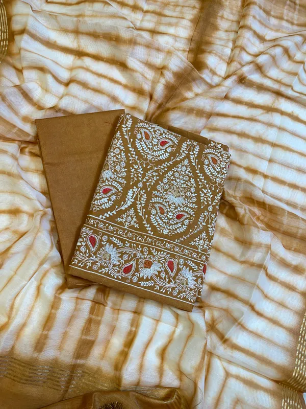 Brown_Pure_Mercerised_Cotton_Embroidery_Banarasi_3_pcs_Suit_Set_1200SKL_CE1