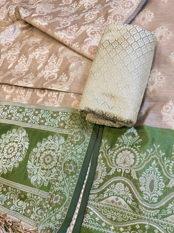 Beige_Cotton_Alfi_Resham_Floral_Boota_Contrast_Green_Border_Banarasi_Suit_600AJ_PJS8