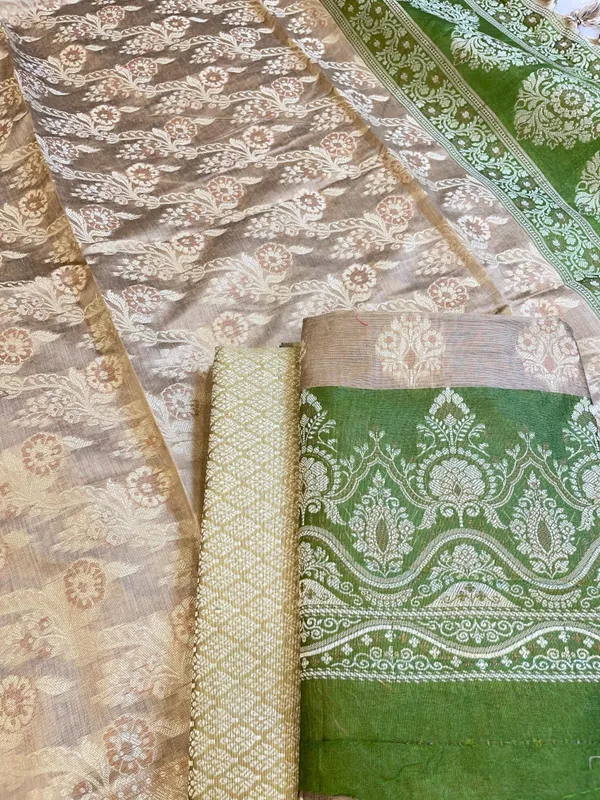 Beige_Cotton_Alfi_Resham_Floral_Boota_Contrast_Green_Border_Banarasi_Suit_600AJ_PJS8