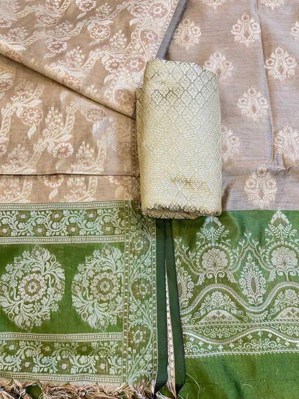 Beige_Cotton_Alfi_Resham_Floral_Boota_Contrast_Green_Border_Banarasi_Suit_600AJ_PJS8