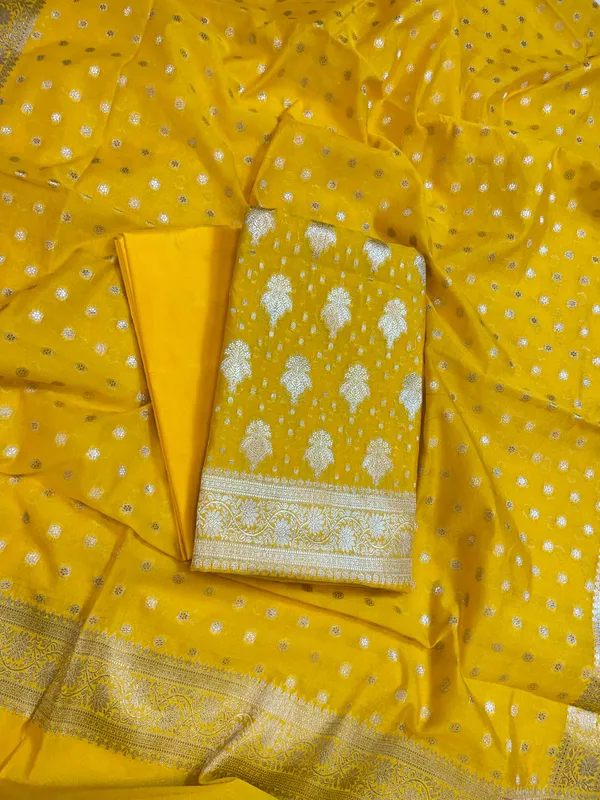 Yellow_Georgette_Silver_Zari_Banarasi_3_pcs_Suit_Set_1200SKL_GE2