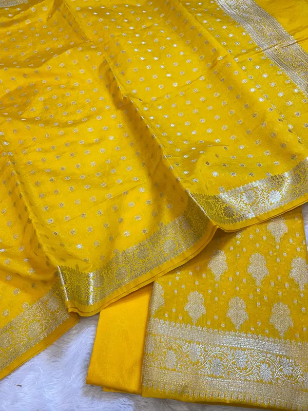 Yellow_Georgette_Silver_Zari_Banarasi_3_pcs_Suit_Set_1200SKL_GE2