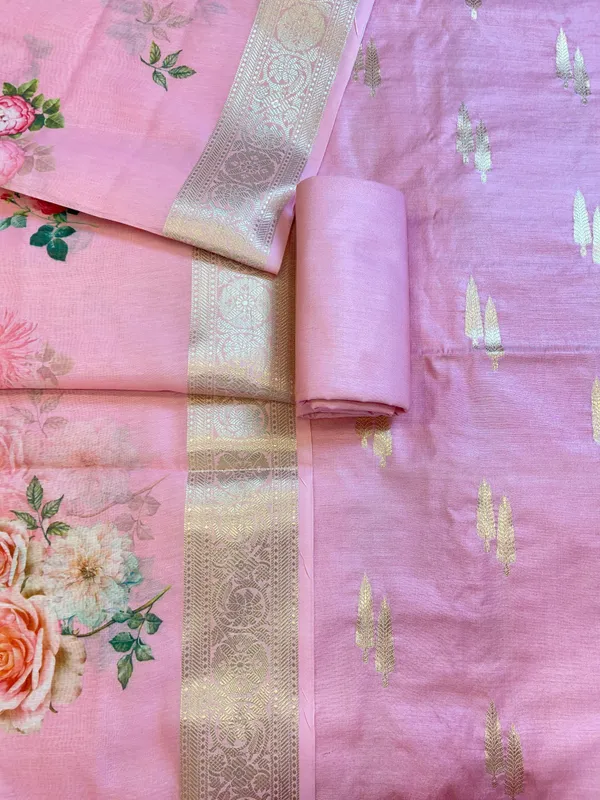 Pink_Pure_Mercerise_Silk_Floral_Zari_Dual_Booti_with_Digital_Print_Dupatta_Suit_Set