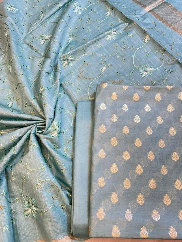 Light_Blue_Mercerise_Cotton_Floral_Zari_Booti_with_Embroidery_Dupatta_Banarasi_Suit_125IM_PCME4