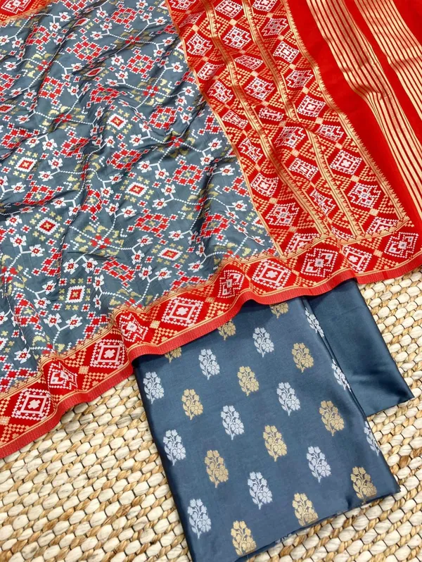 Grey_Katan_Silk_Silver_Gold_Zari_With_Patola_Weave_Dupatta_Suit_Set_700SKL_KS44