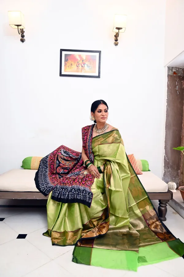 Lime_Green_Kanchi_Silk_Banarasi_Sarees_For_Women_GEBE11