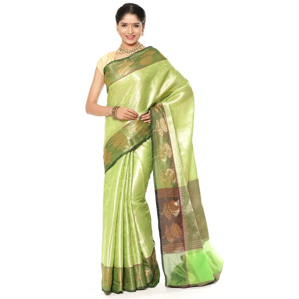 Lime_Green_Kanchi_Silk_Banarasi_Sarees_For_Women_GEBE11