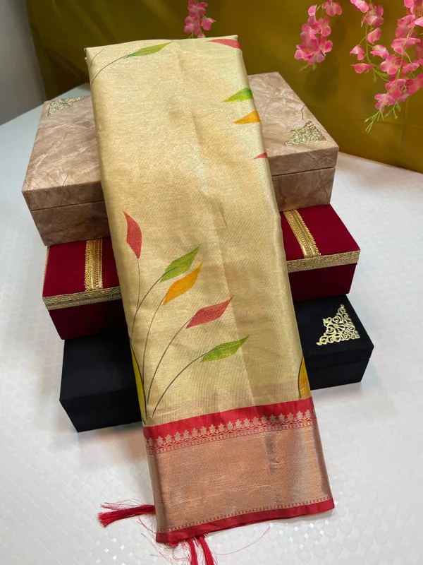 Gold_Tissue_Silk_Handbrush_Painted_Floral_Boota_with_Contrast_Red_Border_MS_TS2