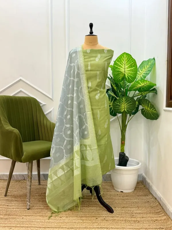Elegant_Pastel_Green_&_Grey_Linen_Dupion_Resham_Booti_Banarasi_Suit_with_Contrast_Jaal_Dupatta_1100SKL_LDB1