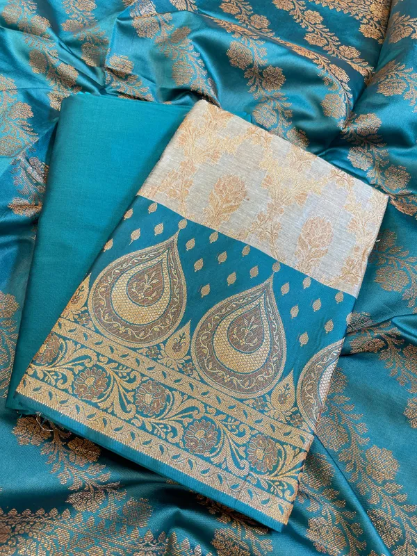 Seagreen_Cotton_Alfi_Zari_Jaal_Contrast_Darkseagreen_Silk_Border_Banarasi_Suit_55IM_CTN11