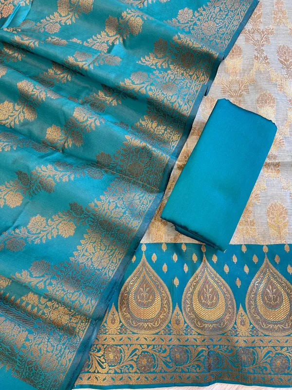 Seagreen_Cotton_Alfi_Zari_Jaal_Contrast_Darkseagreen_Silk_Border_Banarasi_Suit_55IM_CTN11