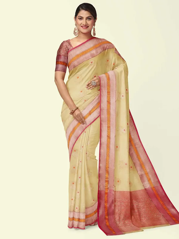 Beige_Cotton_Blend_Banarasi_Sarees_For_Women_GEHKR_20
