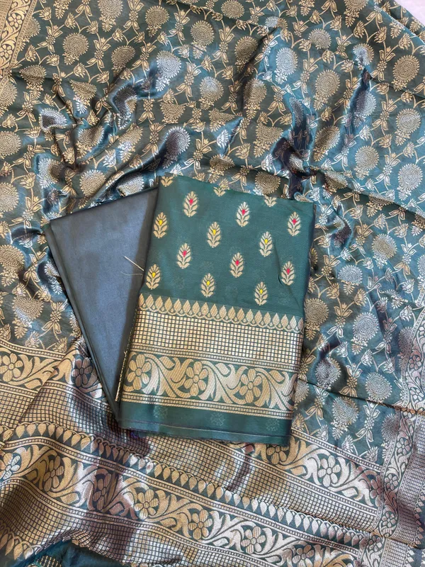 Bottle_Green_Butter_Silk_Zari_Mina_Booti_Banarasi_3_pcs_Suit_Set_600SKL_BS3