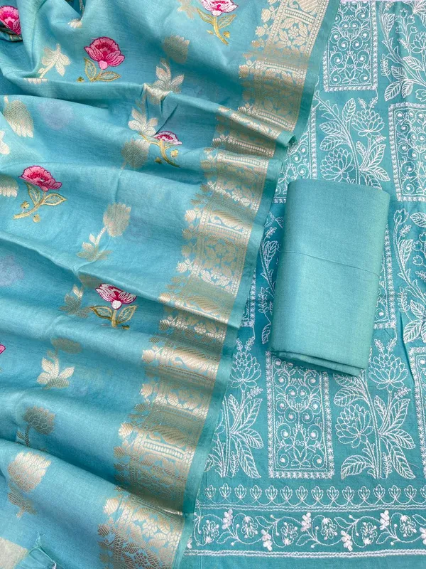 Sky_Blue_Pure_Banarasi_Mercerised_Suit_with_Zari_Booti_Weaving_&_Embroidery_Dupatta_1250SKL_ME3