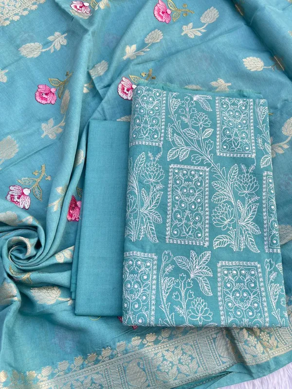 Sky_Blue_Pure_Banarasi_Mercerised_Suit_with_Zari_Booti_Weaving_&_Embroidery_Dupatta_1250SKL_ME3