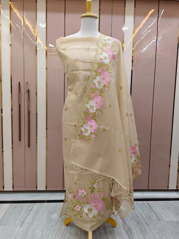 Light_Brown_Kota_Check_Multi_Resham_Embroidery_Banarasi_Suit_with_Cutwork_Dupatta12JJ_KC10