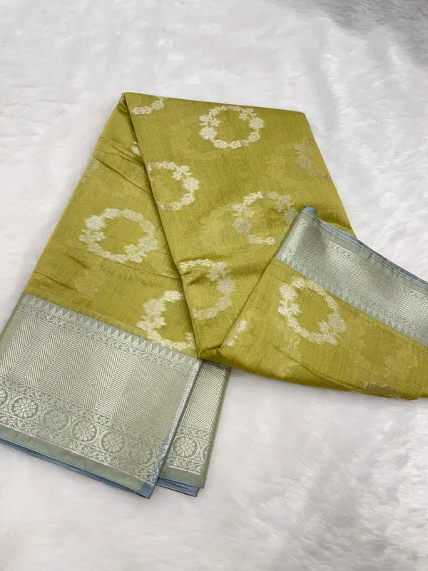 Mehndi_Green_Cotton_Water_Ring_Zari_Booti_Banarasi_Saree_JVC_1