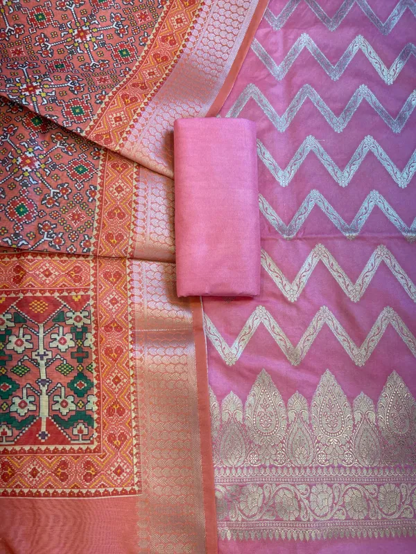 Pink_Katan_Silk_Zari_Zig-Zag_with_Cotton_Print_Dupatta_Banarasi_3_pcs_Suit_Set_1500AJ_KCP12