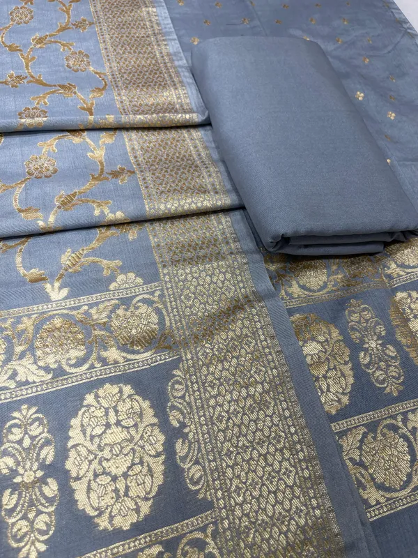 Puresilk_Handloom_Grey_Cotton_Banarasi_3_pcs_Suit_Set_RHN_CTN8