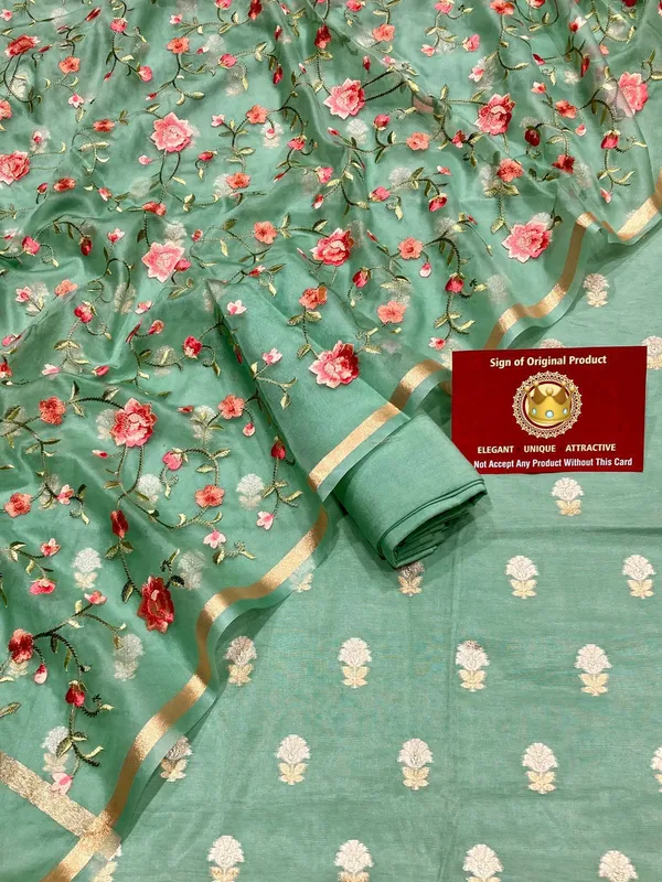 Seagreen_Pink_Pure_Mercerise_Silk_Silver_Gold_Zari_Booti_with_Organza_Embroidery_Dupatta_Suit_Set_1250SKL_PME29