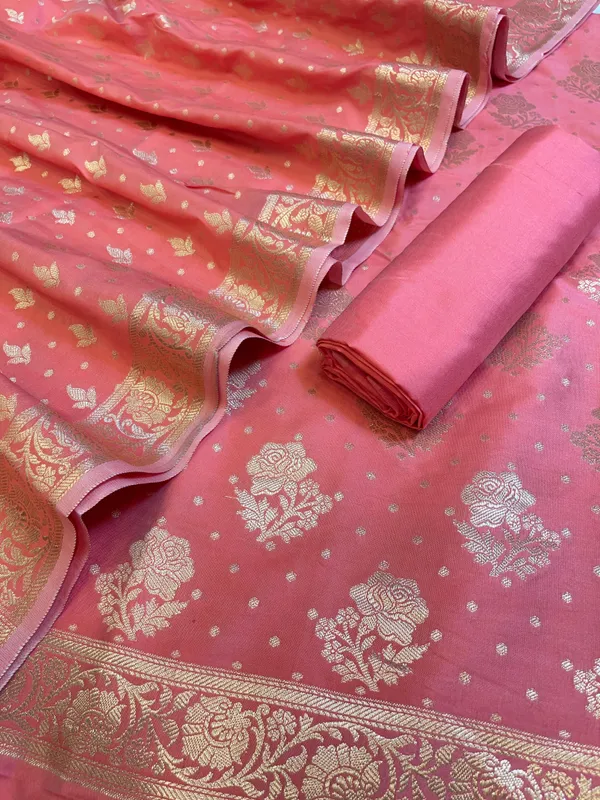 Peach_Semi_Silk_Floral_Rose_Booti_Banarasi_Suit_900AJ_SSLK15