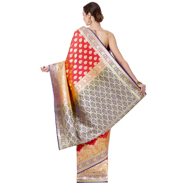 Humairah_Presents_Red_Satin_Silk_Saree_With_Blouse_Piece(JA43)