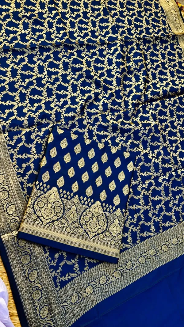 Dark_Blue_Katan_Silk_Floral_Zari_Booti_Banarasi_With_Floral_Jaal_Dupatta_Suit_Set__Skl_Pk1