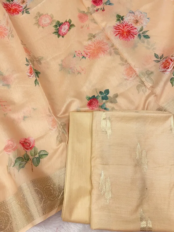 Light_Orange_Pure_Mercerise_Silk_Floral_Zari_Dual_Booti_with_Digital_Print_Dupatta_Suit_Set