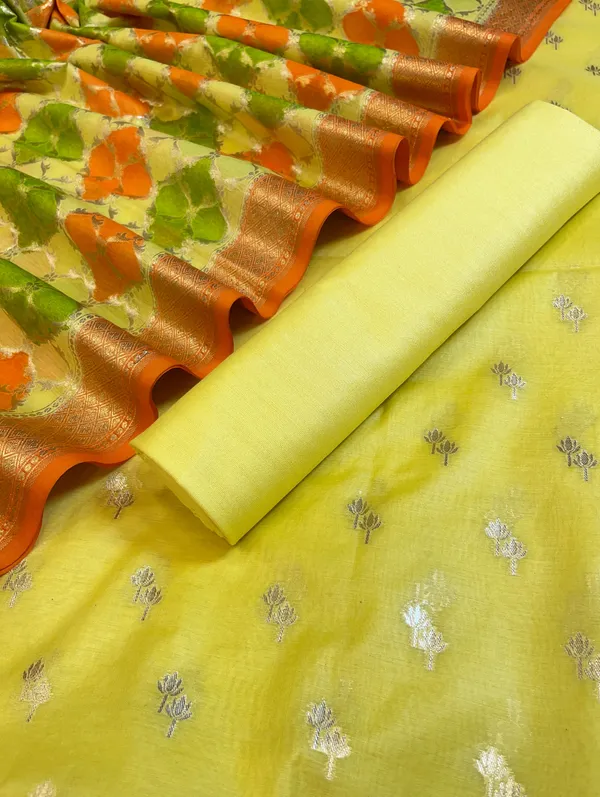 Yellow_Pure_Cotton_Lorex_weave_Dual_Zari_Booti_Banarasi_Suit_1300IM_PCL17